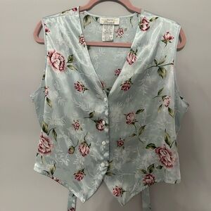 Floral Satin Vest